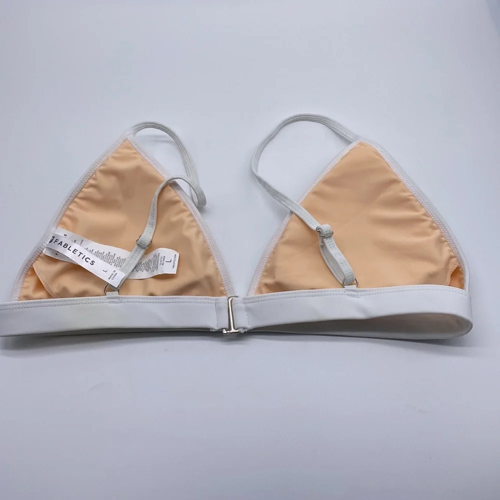 Fabletics White Valentina Bikini Top‎  Size L NWT